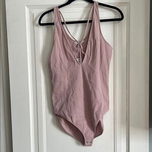 NWT | Express Mauve Ribbed Bodysuit